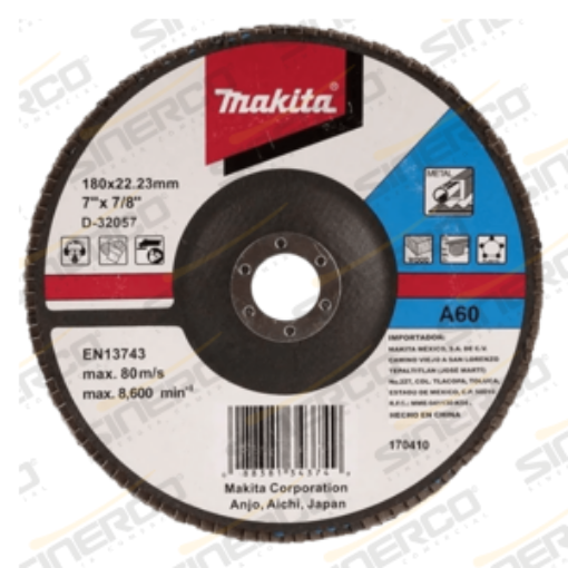 Imagen de MULTIDISCO FLAP DESBASTE 7" GRANO 60 MAKITA C/10PZ