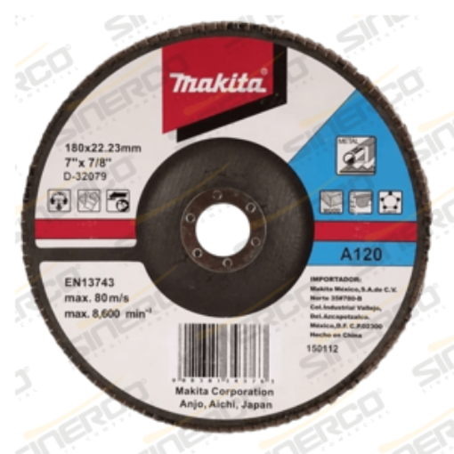 Imagen de MULTIDISCO FLAP DESBASTE 7" GRANO 120 MAKITA 10PZA