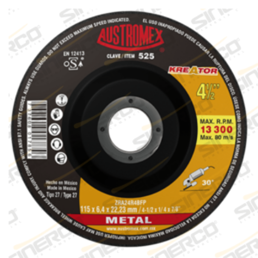 Imagen de 525 DISCO DESBASTE METAL INDUSTRIAL 4 1/2X1/4X7/8