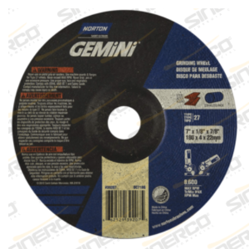 Imagen de DISCO CORTE/DESBASTE T27 GEMINI 7 X 1/8 X 7/8"