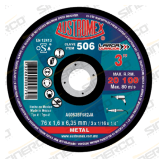 Imagen de 506 DISC PLAN CORTE LARG DURAC 3X1/16X1/4"
