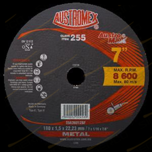 Imagen de 255 DISCO PLANO CORTE PREC AUSTROMAX 7X1/16X7/8