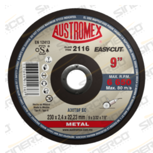 Imagen de 2116 DISCO CORTE PLANO EASYCUT 9"X3/32"X7/8"