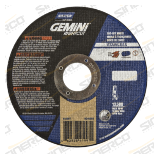 Imagen de DISCO DE CORTE 14" X 7/64" X 1" GEMINI CJA C/10 PZ