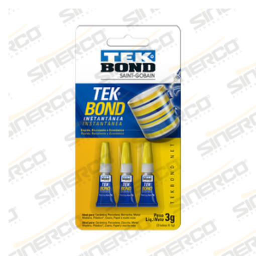 Imagen de ADHESIVO INSTANTÁNEO  TEKBOND INSTANTÁNEA 1G TUBO  3 EN 1 BLISTER