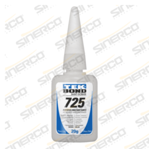 Imagen de ADHESIVO INSTANTÁNEO 725 TEKBOND 20G TUBO APLICADOR CAJA C/10 B