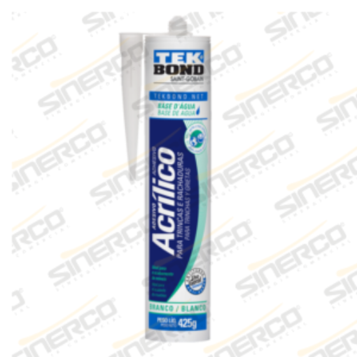 Imagen de ADHESIVO SELLADOR DE JUNTAS ACRÍLICO TEKBOND 425/280G/ML CARTUCHO BLANCO
