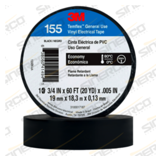 Imagen de 3M CINTA ELECTRICA AISLANTE ECO 0.019 X 18 M NEGRA