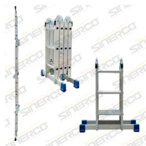 Imagen de ESCALERA DE ALUMINIO MULTIPOSICIONES 3.65M CAP.150