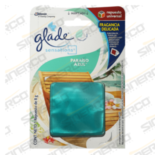 Imagen de GLADE SENSATIONS GLASS REPUESTO 8G PARAISO AZUL
