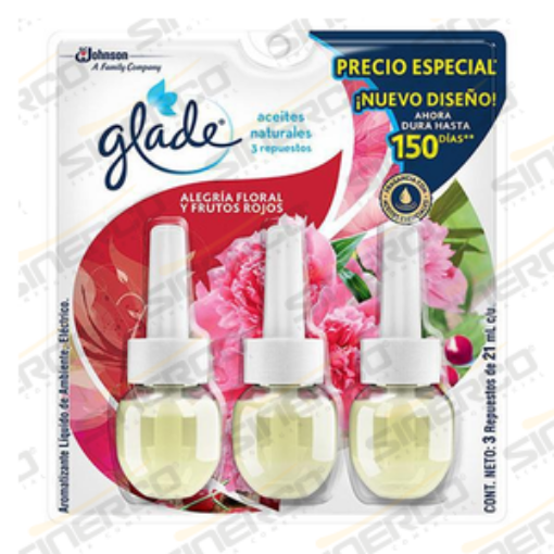 Imagen de GLADE PLUG INS ACEITES NAT 3PK 21ML FRUTOS ROJOS