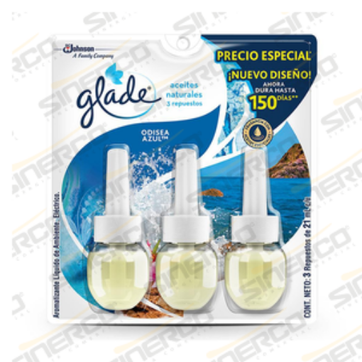 Imagen de GLADE PLUG INS ACEITES NAT 3PK 21ML ODISEA AZUL