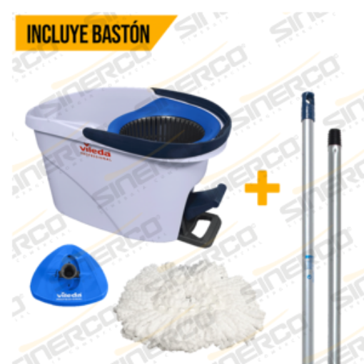 Imagen de VILEDA PRO SUELOS ULTRASPIN MINI CUBO AZUL +BASTON