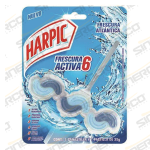 Imagen de RECKITT HARPIC 3060476 PASTILLA SANITARIA WAVE 39 G. HARPIC AROMA ATLANTICO (MARINO)        