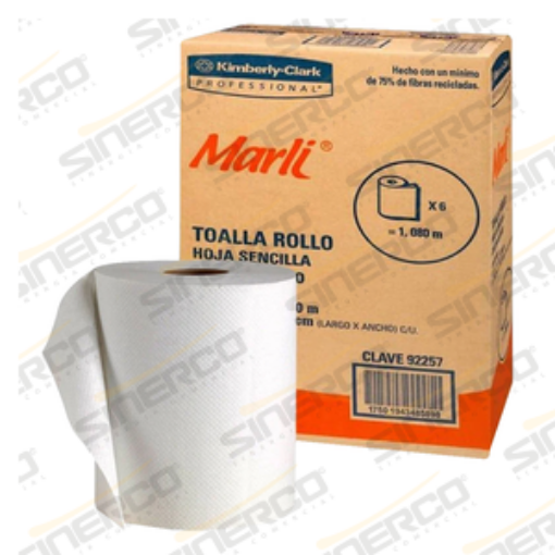 Imagen de TOALLA MANOS ROLLO MARLI® ECOLÓGICA180 MTS X 6