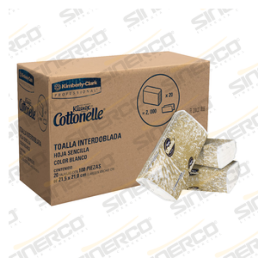 Imagen de KIMBERLY KLEENEX COTTONELLE  TOALLA INTERDOBLADA KLEENEX COTTONELLE TOALLAS 100 TOALLAS TIPO DE HOJA HOJA SENCILLA      