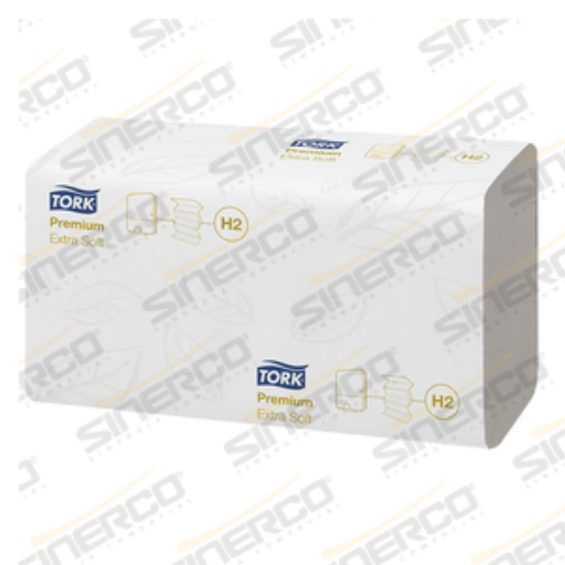Imagen de TORK TOALLA INTERDOBLADA PREMIUM BLANCA HOJA DOBLE 21 PQ / 100 HJS