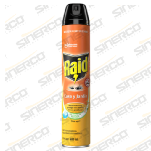 Imagen de INSECTICIDA RAID CASA Y JARDIN NARANJA AER 400ML