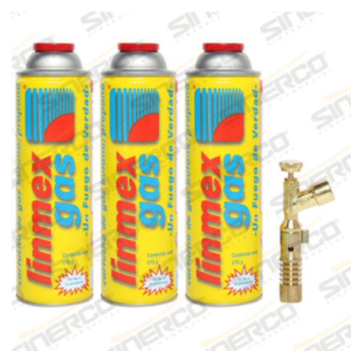 Imagen de SOPLETE LATON G-3, C/3 TANQUE DESECHABLE 275GRS