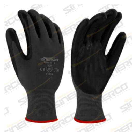 Imagen de GUANTE NYLON NEGRO RECUBRIMIENTO PU TALLA "SM"