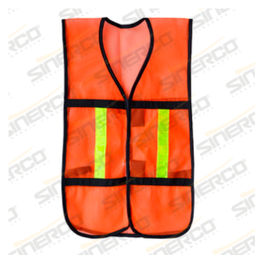 Imagen de CHALECO DE MALLA NARANJA CON REFLEJANTE JYRSA 1010
