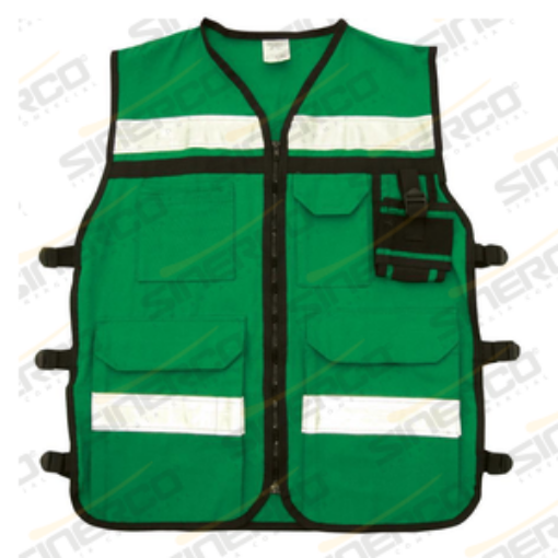 Imagen de CHALECO RESCATISTA VERDE XGRANDE COSTADO AJUSTABLE