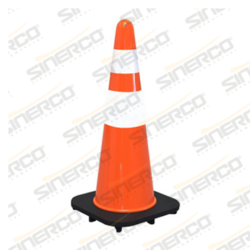Imagen de CONO PARA TRAFICO BASE GRIS 91 CM CON REFLEJANTE