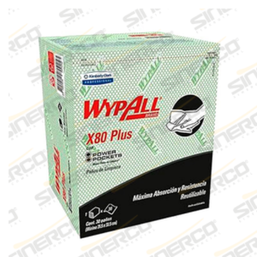 Imagen de KCP 1414 WYPALL X80PLUS FOOD SERVICE PAÑOS VERDE 10 PAQUETES DE 30 PIEZAS