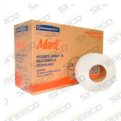 Imagen de KCP 90454 MARLI HIGIENICO JUMBO JR 200 M X 8.5 CM X 12 ROLLOS