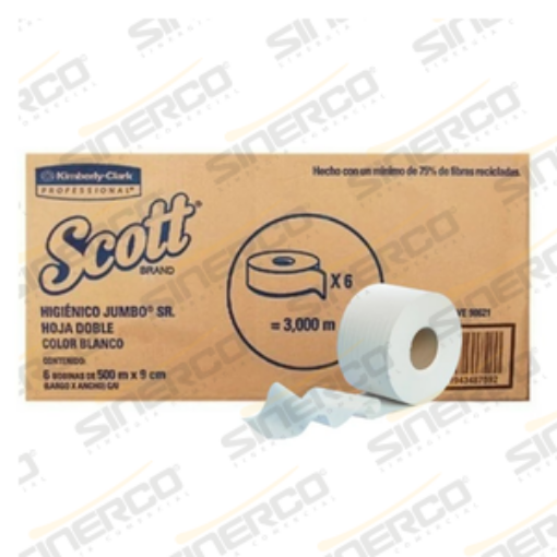 Imagen de KCP 90621 SCOTT HIGIENICO JUMBO JR 500 M X 9.0 CM X 6 ROLLOS HD