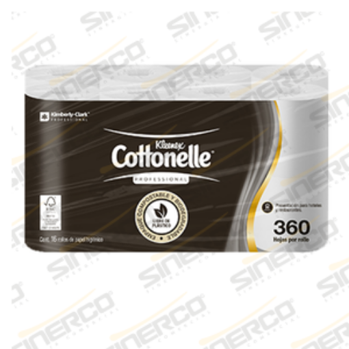 Imagen de KCP 90426 KLEENEX COTTONELLE HIGIENICO TRADICIONAL STAR 360 HD CAJA CON 3 PAQ DE 16 ROLLOS