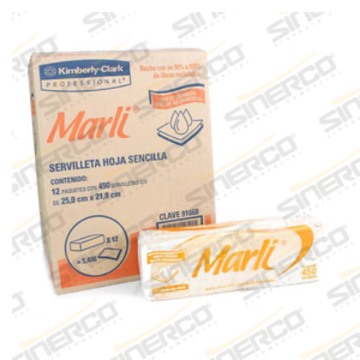 Imagen de KCP 91668 MARLI SERVILLETA TRADICIONAL 450 HOJAS SENCILLAS CON 12 PAQUETES
