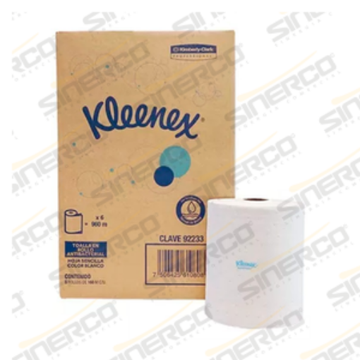 Imagen de KCP 92233 KLEENEX TOALLA EN ROLLO BLANCA  ANTIBACTERIAL 160M CON 6 ROLLOS