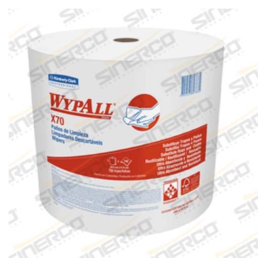 Imagen de KCP 1412 WYPALL X70 CENTER PULL ROLL PAÑOS BLANCO 3 ROLLOS DE 275 PIEZAS