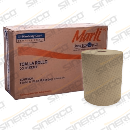 Imagen de TOALLA MANOS ROLLO MARLI® ECOLÓGICA180 MTS X 6