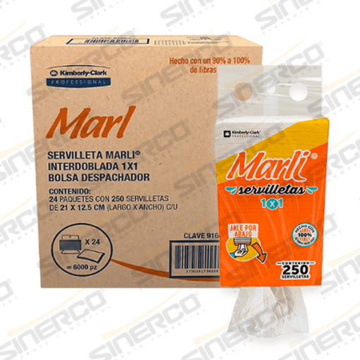 Imagen de KCP 91663 MARLI SERVILLETA INTERDOBLADA BOLSA DESPACHADORA 24PAQUETES CON 250 SERVILLETAS