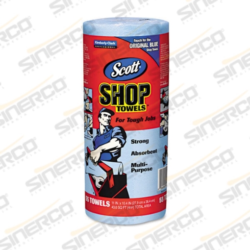 Imagen de KCP 1509 SCOTT SHOP TOWEL AZUL CAJA CON 30 ROLLOS